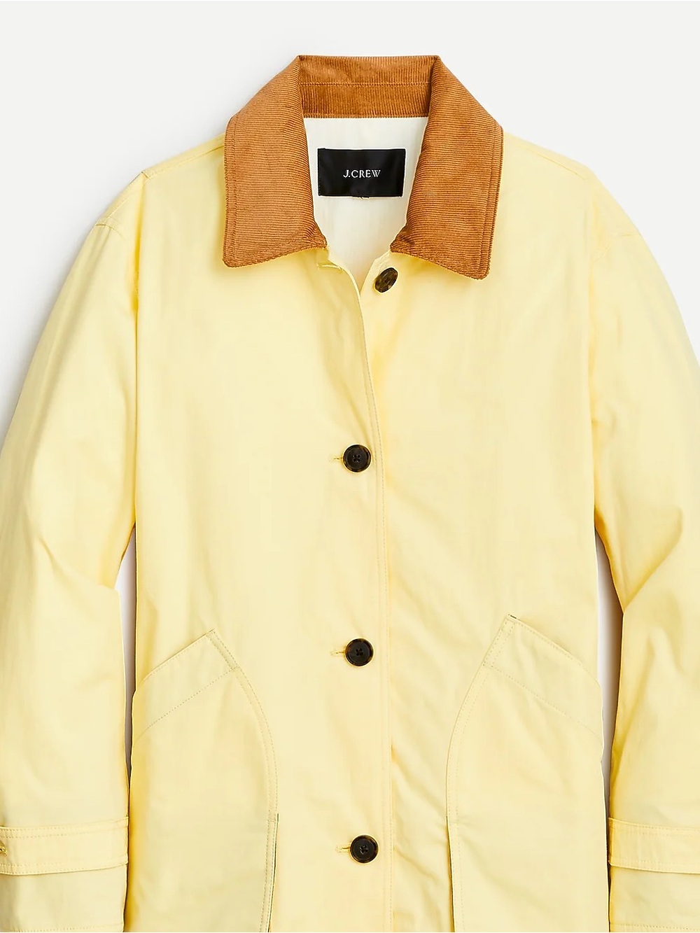 J. Crew relaxed barn jacket cotton canvas yellow chore coat XS corduroy collar